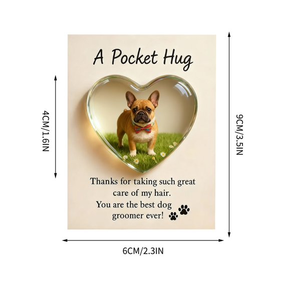 Ovzne Pocket Thank You Gift For Dog Groomers – Heartfelt Appreciation Token With Adorable Pup Design