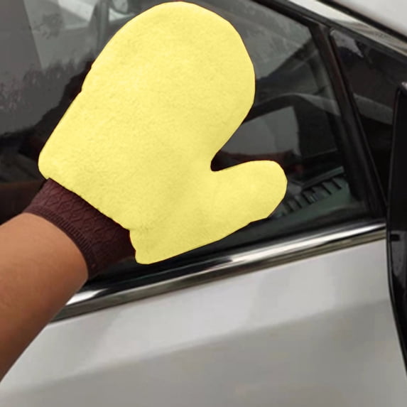 Ovzne Polyester Car Wash Foam Glove, Paint-Safe Double Sided Cleaning Mitt for Waxing Father's Day Gift