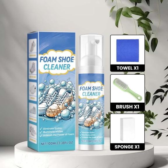 Ovzne Portable White Shoe Cleaning Foam Set Effective Stain Yellow Edge Remover 100ml