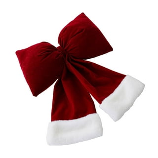 Hand tied Bows - Wired Indoor Outdoor White Velvet Bow 10 Inch