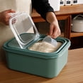 thumbnail image 1 of Ovzne Rice Bucket Flour Storage Jar – 16×34.5×27.5Cm/6.3×13.5×10.8Inch Green Plastic Container, Damp-Proof, Insect-Proof Sealed Household Storage Box For Rice, 1 of 6