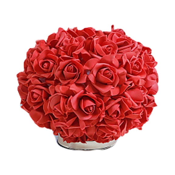 Ovzne Rose Flower Table Lamp – Romantic Red Metal Bedside Light with Floral Design, Perfect for Weddings, Bedrooms Gifts