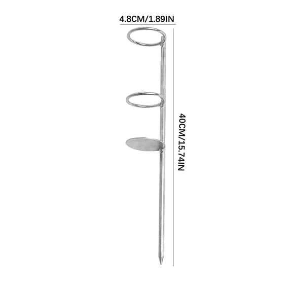 Ovzne Round Double-Loop Fishing Rod Holder – Heavy-Duty Ground Mount For Shore,Beach Pier Fishing