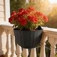 thumbnail image 1 of Ovzne Ruffled Wave Edge Plastic Flower Pots Lilies Style Planters Indoor Outdoor Gardening Pots with Tray, 1 of 6