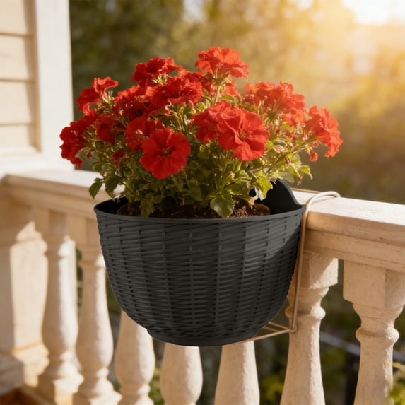 Ovzne Ruffled Wave Edge Plastic Flower Pots Lilies Style Planters Indoor Outdoor Gardening Pots with Tray