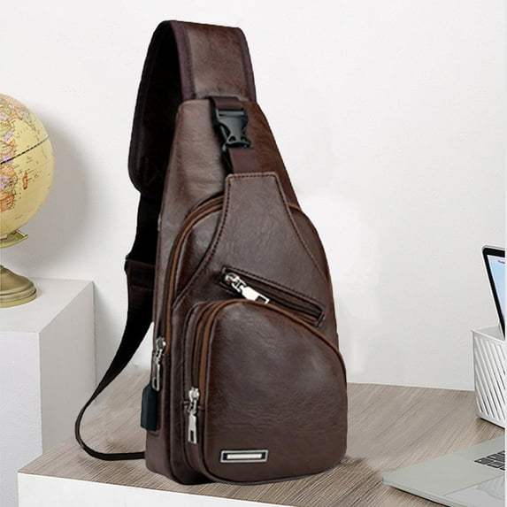 Ovzne Soft Leather Messenger Multi Pocket Large Capacity Shoulder Bag, 2024 New Multi-Layer Tote Handbag Retro Bag for Women(13.77x6.3x1.97)