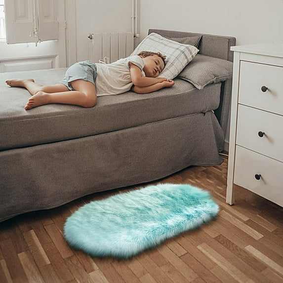 Ovzne Super Soft Faux Sheepskin Area Rug – Multipurpose Bedroom Floor Carpet, Bedside Rug | Faux Fur Rug For Living Room, Chair/Car Seat Cover, Desk Mat | Easy To Clean