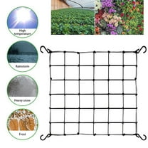 Ovzne Trellis Netting Scrog Net with 4 Hooks, Grow Tent Trellis Netting, Heavy-Duty Elastic Plant Net, Flexible Hydroponic Scrog for Growing Tents & Gardening(40CM*40CM)