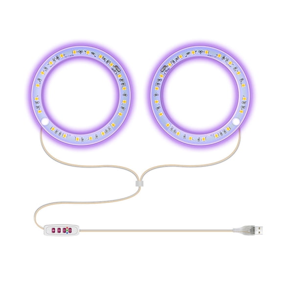 Ovzne USB-Powered LED Ring Light for Plant Illumination – 9 cm Diameter Adjustable Fixture Purple
