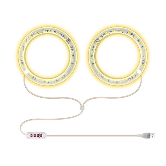 Ovzne USB-Powered LED Ring Light for Plant Illumination – 9 cm Diameter Adjustable Fixture Yellow