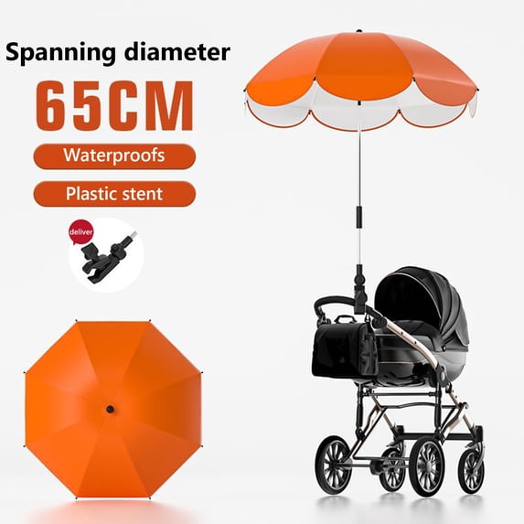 Ovzne Universal Stroller Umbrella Flexible Foldable Sun Rain Shade for Pram Pushchair