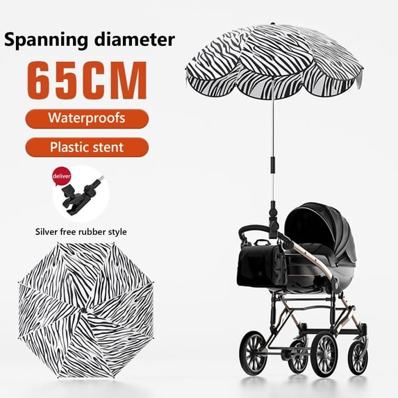 Ovzne Universal Stroller Umbrella Flexible Foldable Sun Rain Shade for Pram Pushchair