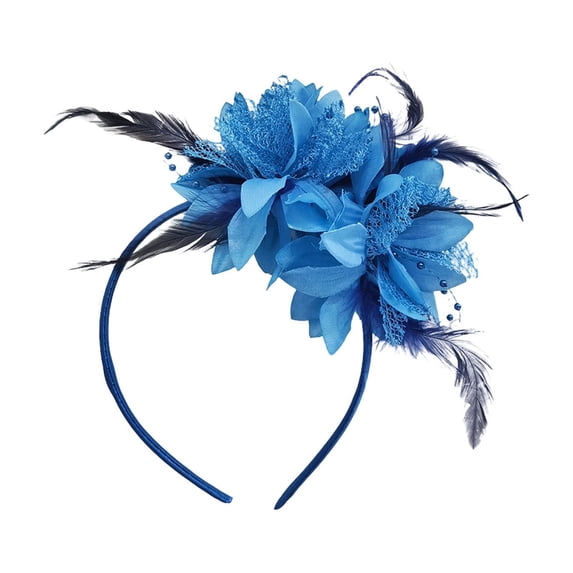 Ovzne Vintage Fascinator Hat with Feathers Mesh – Tea Party Headwear for Women Girls