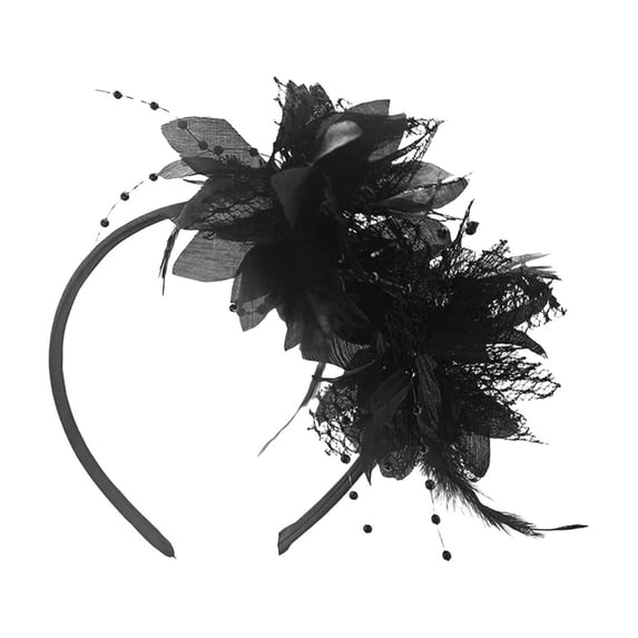 Ovzne Vintage Fascinator Hat with Feathers Mesh – Tea Party Headwear for Women Girls