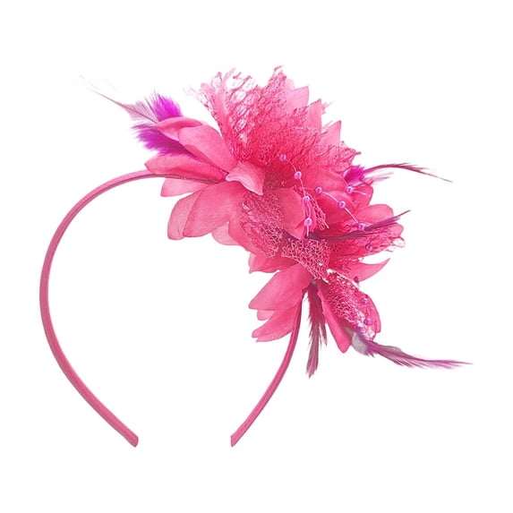 Ovzne Vintage Fascinator Hat with Feathers Mesh – Tea Party Headwear for Women Girls