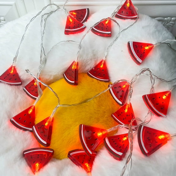 Ovzne Watermelon Decor String Lights, 10 LEDs Fruit Night Led Lights USB Or Battery Powered for Summer Home Party Supplies Thanksgiving Christmas Decorations Indoor Outdoor B