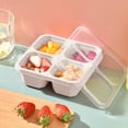 thumbnail image 1 of Ovzne Wheat Straw 4-Compartment Lunch Box - Stackable Food Container With Transparent Lid, 1 of 6