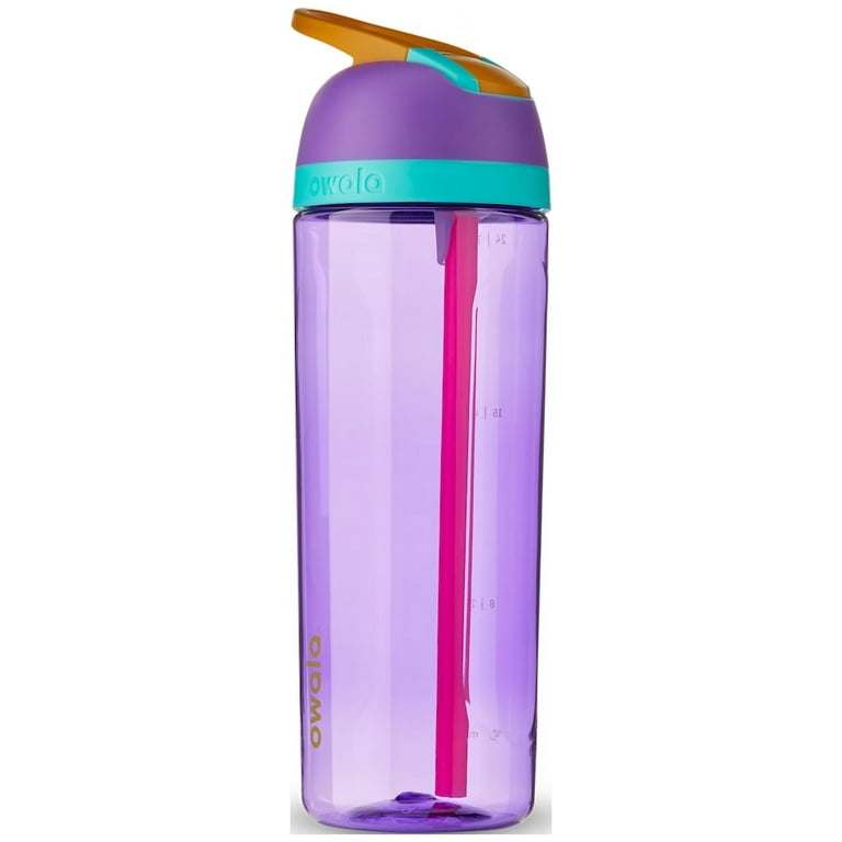 Owala 25 oz Purple Plastic Water Bottle with Flip-Top and Straw Lid 