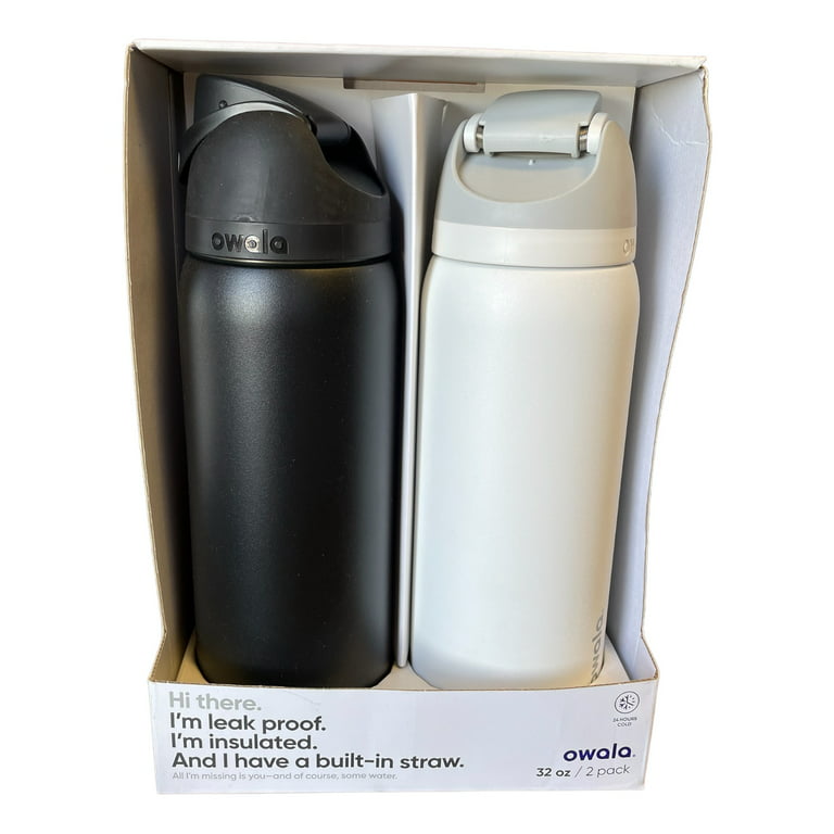 Owala FreeSip 32-oz. Stainless Steel Water Bottle Combo Pack, Black and  White 