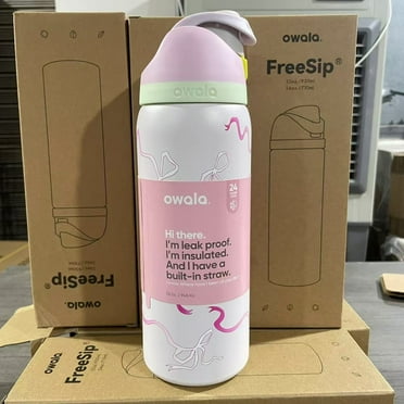 Owala FreeSip 32oz Insulated Stainless Steel Water Bottle with Straw - Tied & True Pink Bow, Pink, Sports/Travel/School
