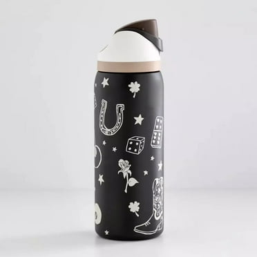 Owala FreeSip 32oz Insulated Water Bottle - Good Luck, Black, Stainless Steel, Straw