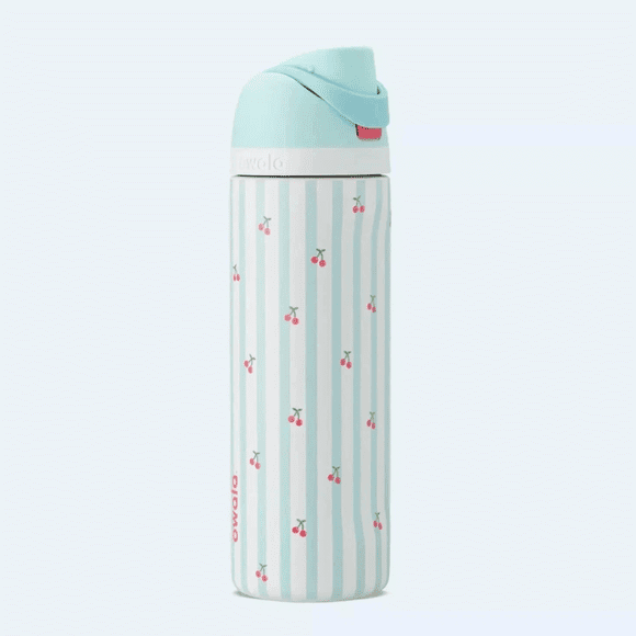 Owala FreeSip Insulated Stainless Steel Water Bottle with Straw 24oz Blue cherry