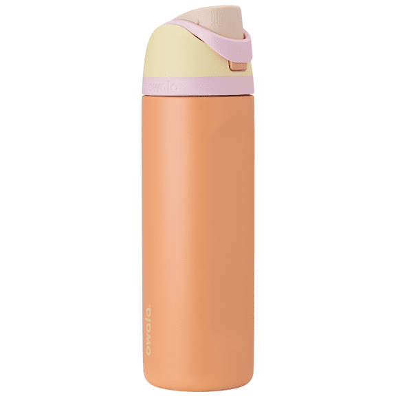 Owala FreeSip Stainless Steel Water Bottle, 24oz, Flamango Salmon