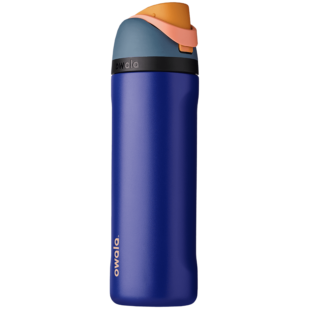 Owala FreeSip Stainless Steel Water Bottle, 24oz Navy Blue 