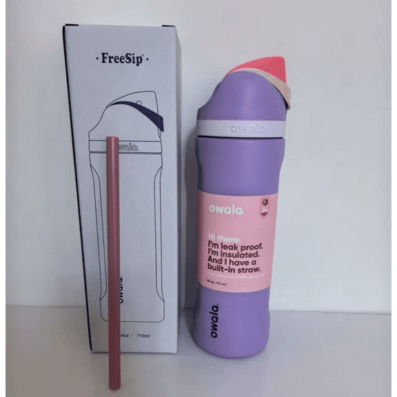 Owala FreeSip Stainless Steel Water Bottle, 24oz, Violet
