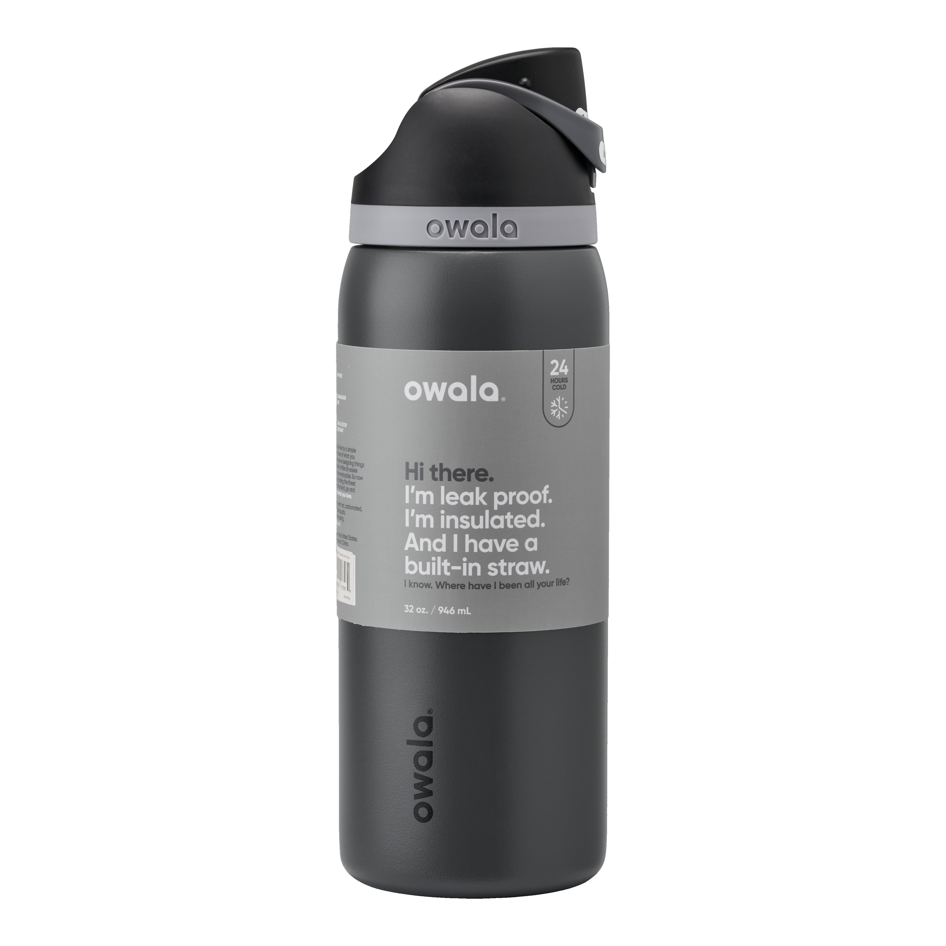 Owala FreeSip Water Bottle Stainless Steel, 24 Oz., Shy Marshmallow White  or Gray 
