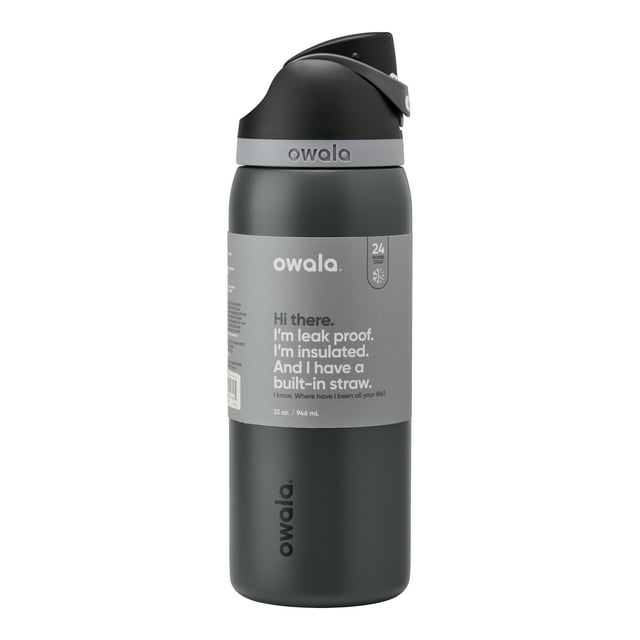 Owala FreeSip Stainless Steel Water Bottle, 32oz Gray