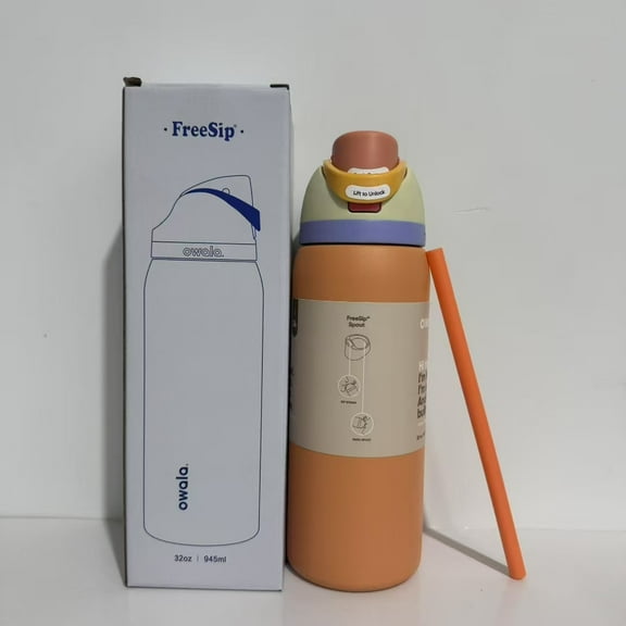 Owala FreeSip Stainless Steel Water Bottle, 32oz-Orange