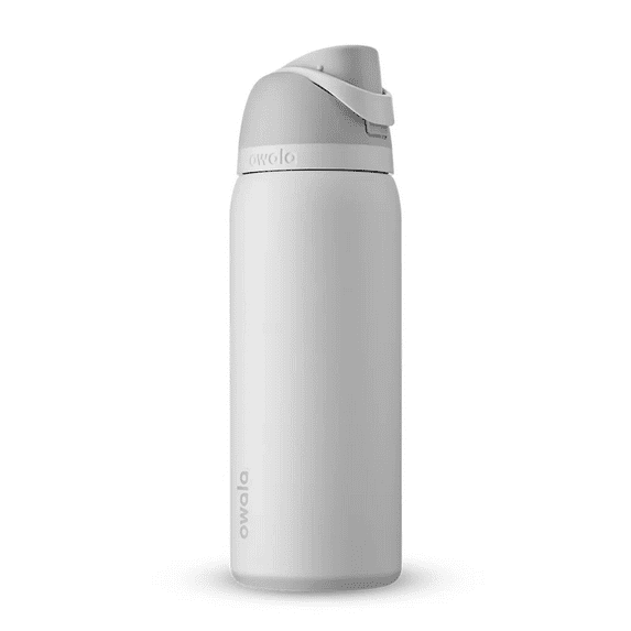 Owala FreeSip Stainless Steel Water Bottle, 32oz, White