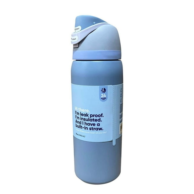 Owala Stainless Steel 24 oz Vacuum Insulated Sports Water Bottle with Straw Lid, Double Wall Thermal Cup for Cycling, Running & Outdoor Activities,B