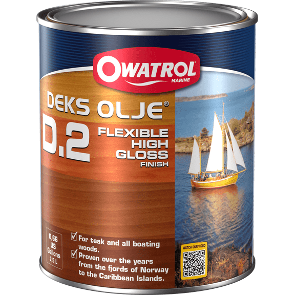 Owatrol Deks Olje D2 - 85 Oz - Marine Varnish for Wood & Exterior Metal Surfaces Rust Inhibitor & Paint Conditioner Protects Hulls, Tanks & Railings on Boats High Gloss Varnish Finish