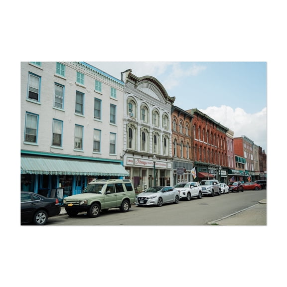 Owego Street Scene 01 - Owego New York Photography Unframed Wall Art Print 12 x 18 inches