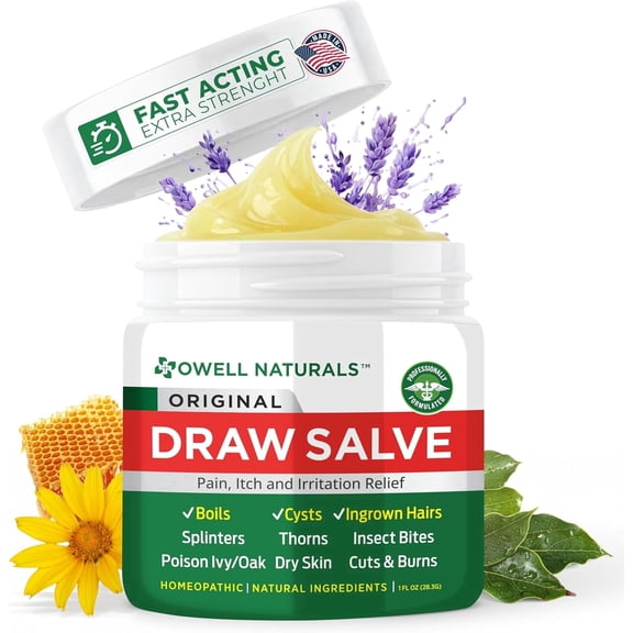 Owell Naturals Drawing Salve Ointment 1 Fl Oz with Pure Shea Butter, Salve Drawing Ointment, Drawing Salve and First Aid Ointment for Skin Care