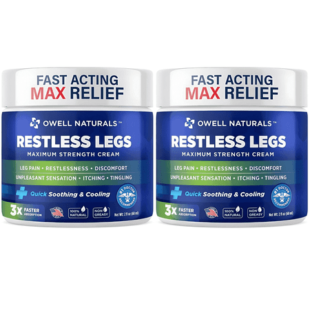 Owell Naturals Restless Legs Cream 2 oz – Cooling Leg Moisturizer with Aloe Vera, Vitamin E & Botanical Ingredients