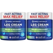 Owell Naturals Restless Legs Cream 2 oz Pack of 2   Cooling Leg Moisturizer with Aloe Vera, Vitamin E & Botanical Ingredients