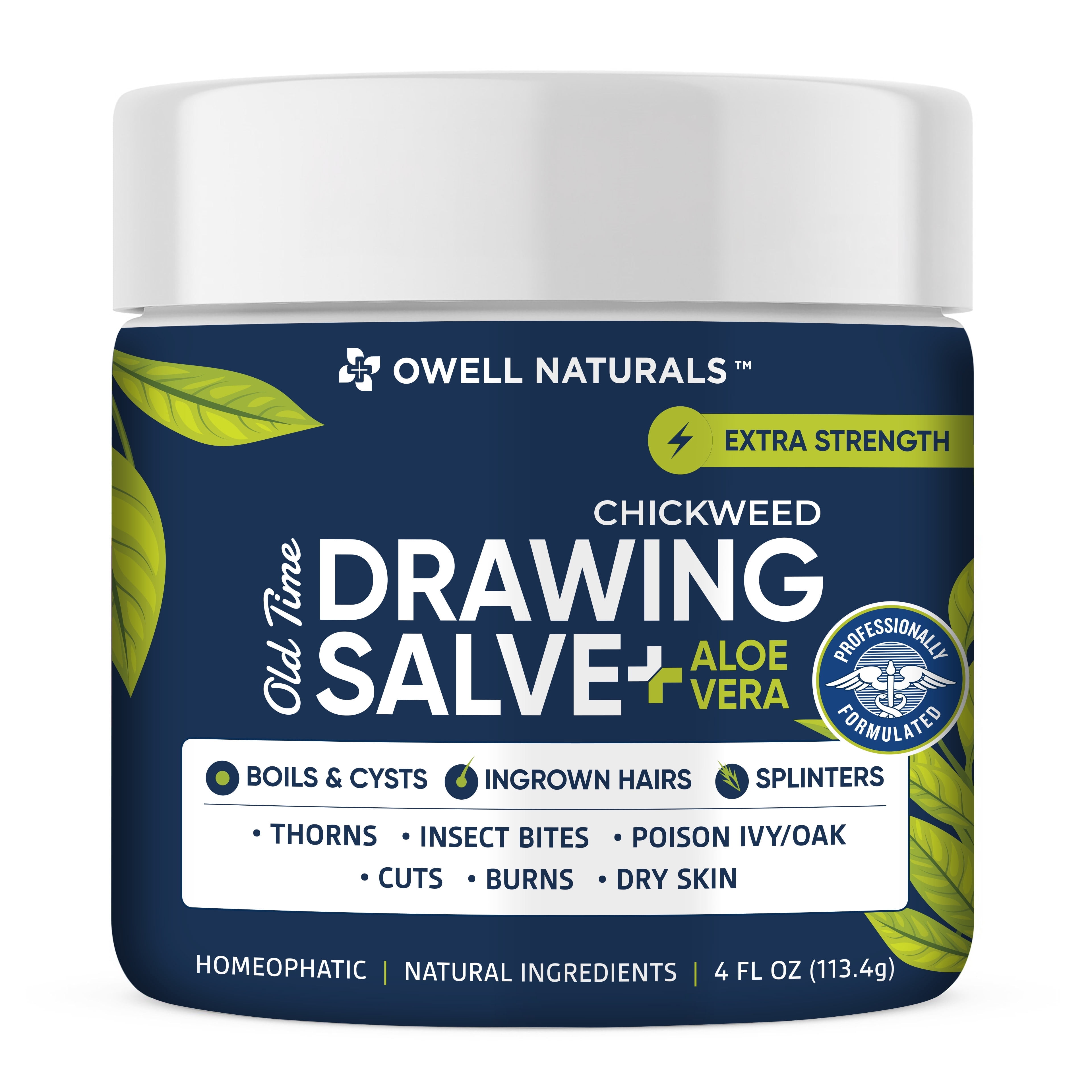 Owell Naturals Salve Drawing Ointment with Aloe, Chickweed Drawing ...