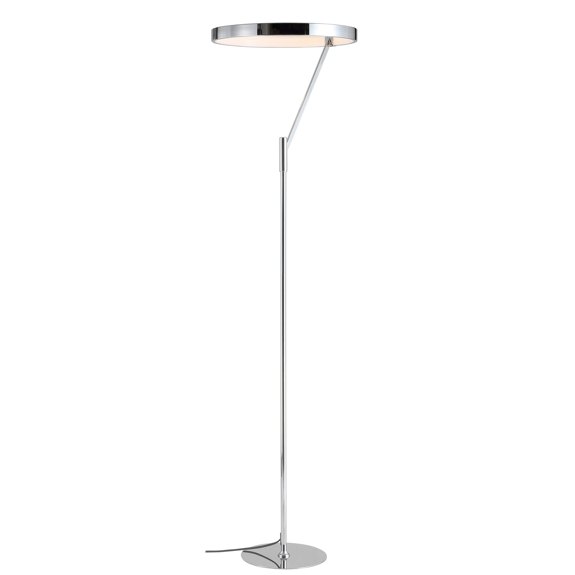 ArcTouch 66.75" Black Metal Floor Lamp with Silk Shade & Alexa Control
