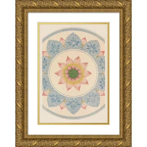 Owen Jones 13x18 Gold Ornate Wood Frame and Double Matted Museum Art Print Titled - Examples of Chinese Ornament, Pl.54 (1867)