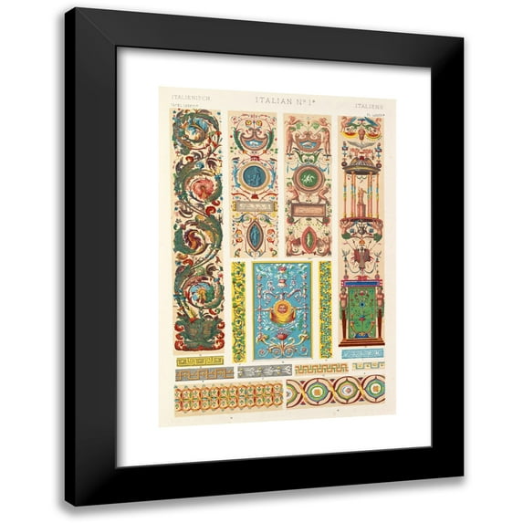 Owen Jones 14x18 Black Modern Framed Museum Art Print Titled - Italian No.1A (1856)