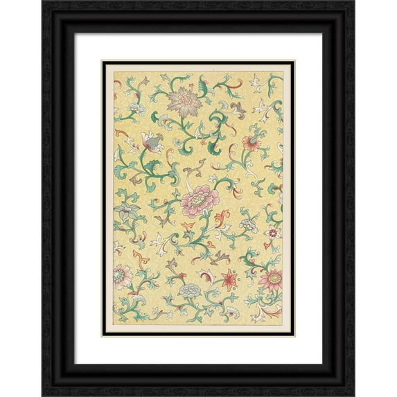 Owen Jones 18x24 Black Ornate Framed Double Matted Museum Art Print Titled: Examples of Chinese Ornament, Pl.74 (1867)