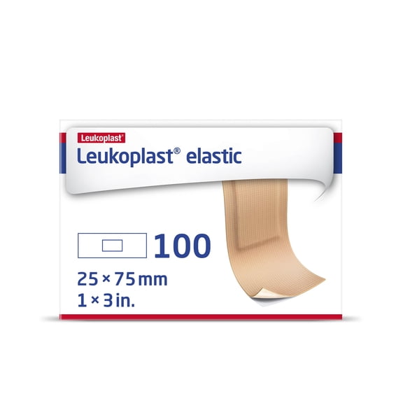 Leukoplast Elastic Tan Cross-Elastic Material Adhesive Bandage Sterile 1 x 3" 100 per Box