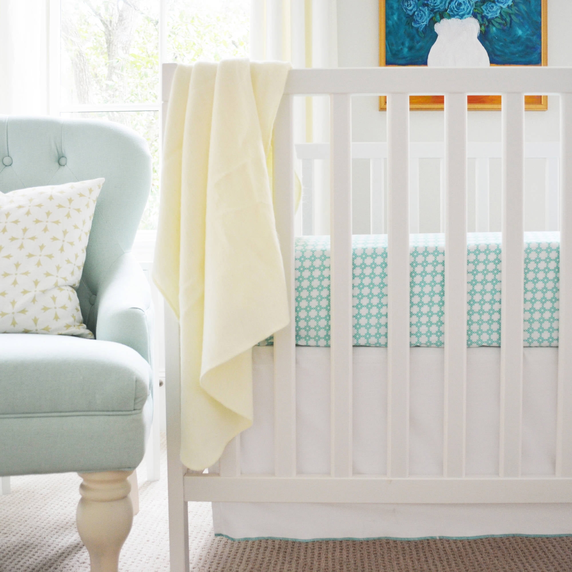 Owen & Ozzie 2Piece Crib Bedding Set, Turquoise