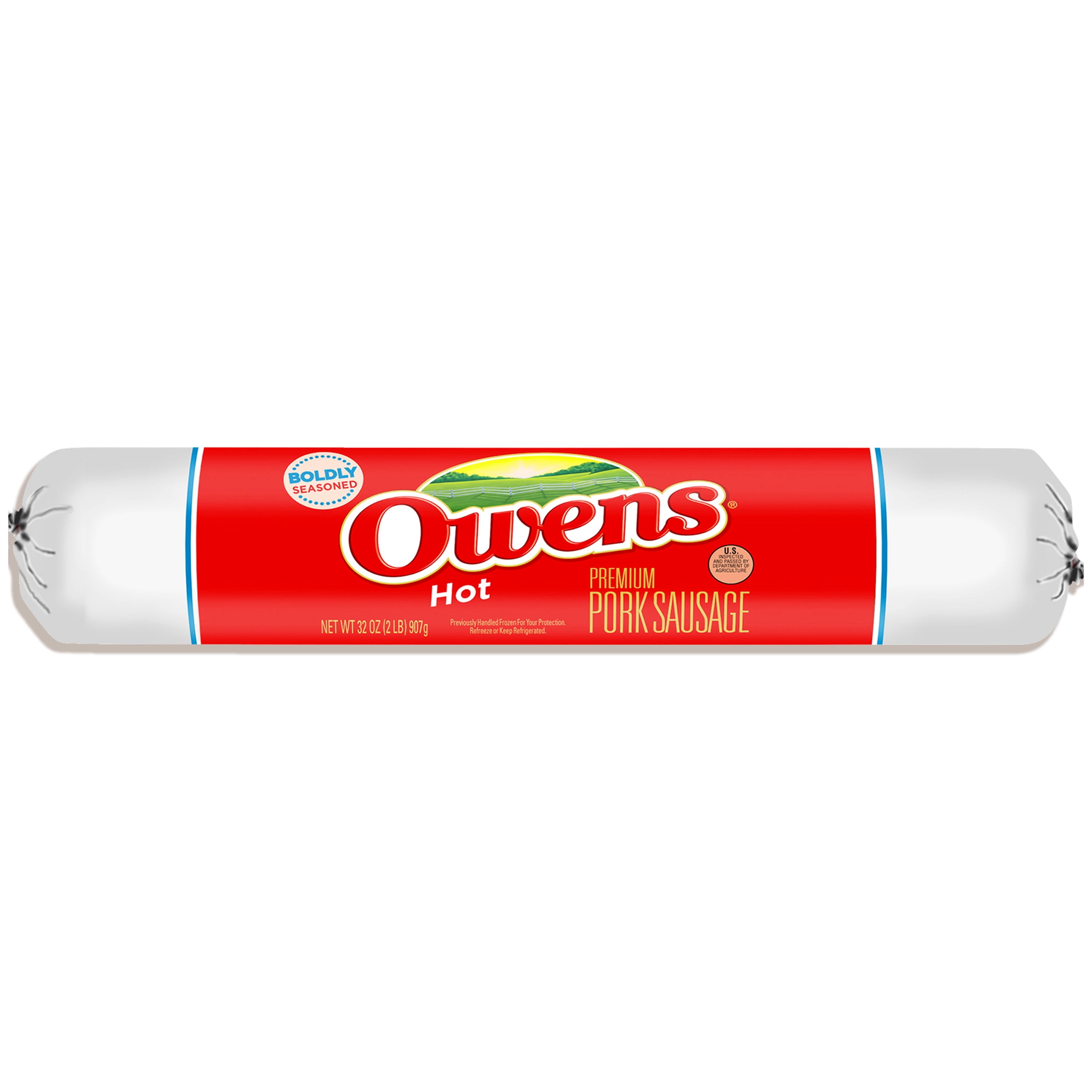 Owen Premium Pork Hot Sausage Roll, 32 oz (Fresh Sausage)