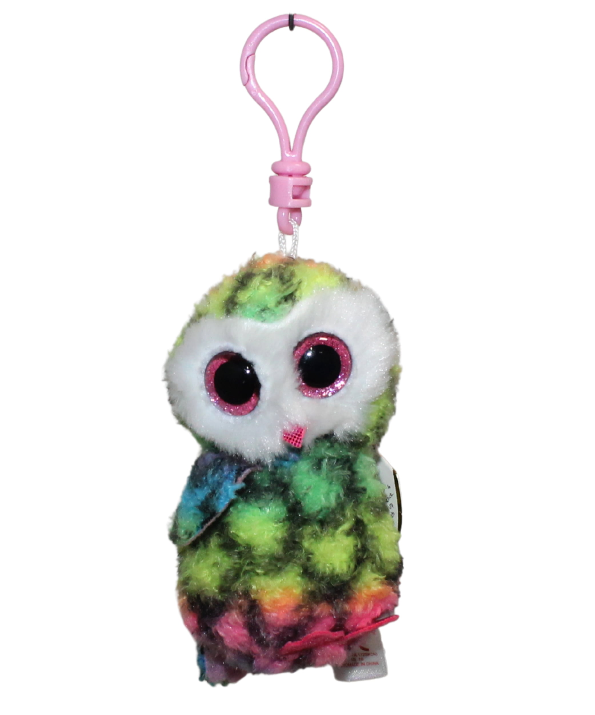 Owen Rainbow Owl Beanie BooClip 5 inch - Stuffed Animal by Ty