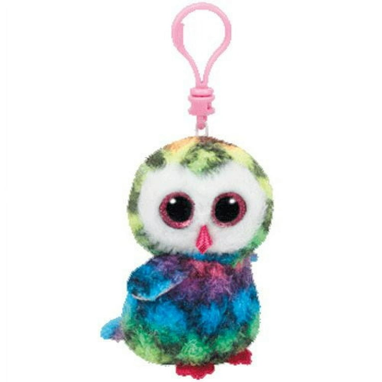 Owen Rainbow Owl Beanie BooClip inch Stuffed Animal by Ty