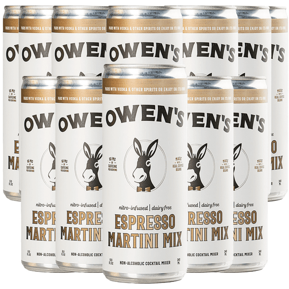 Owen’s Craft Mixers Espresso Martini Mix HandA with Premium Ingredients Vegan & Gluten-Free Soda Mocktail and Cocktail Mixer